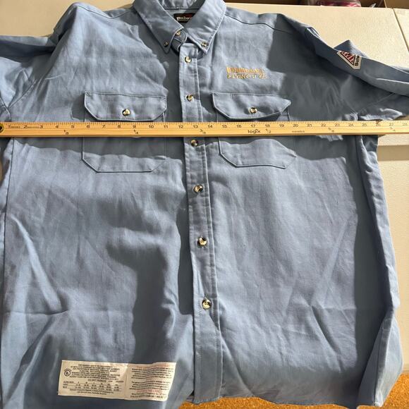 Bulwark Button Down Protective Apparel Men Size XL Blue Flame Resistant Shirt* - Picture 9 of 13